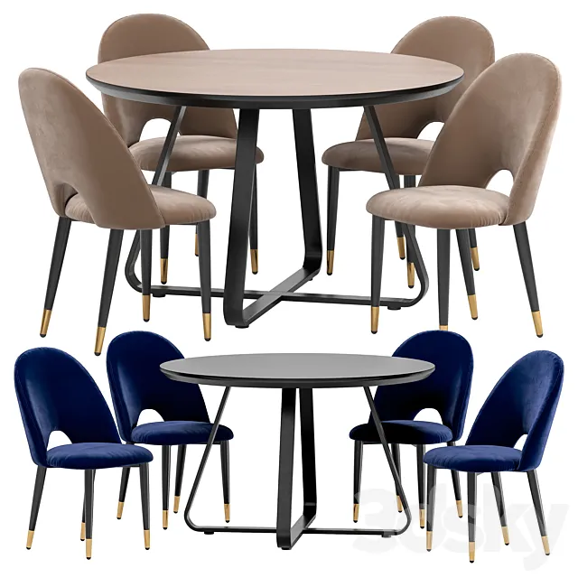 Iris dining chair and Toronto table 3DS Max Model