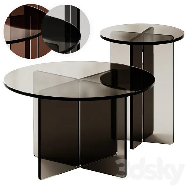 Iris Glass Coffee and Side Tables by Pastill 3DS Max Model