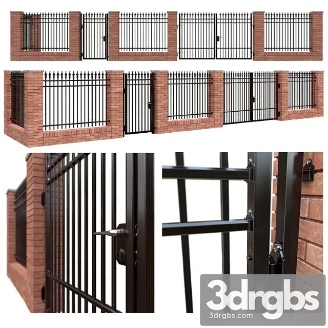 Iron fence set – classic 3dsmax Download