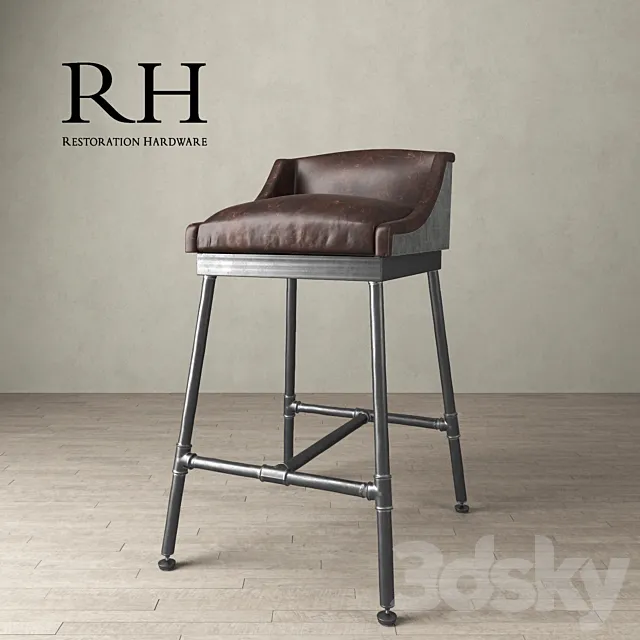 IRON SCAFFOLD LEATHER STOOL 3DSMax File