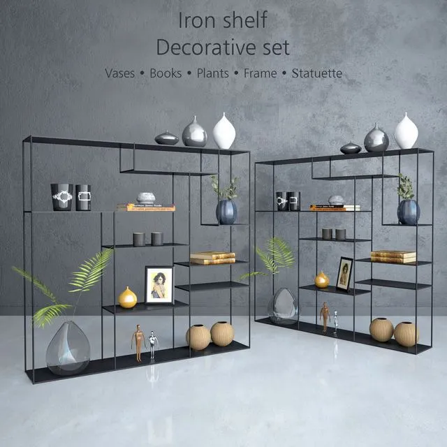 Iron shelf with decorative set 3dsMax Model