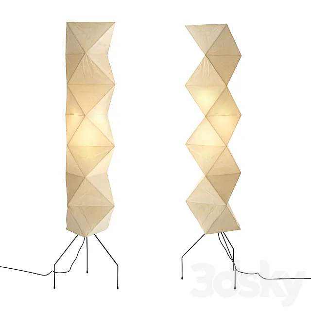 Isamu Noguchi Akari UF4-L8 Floor Lamp 3ds Max