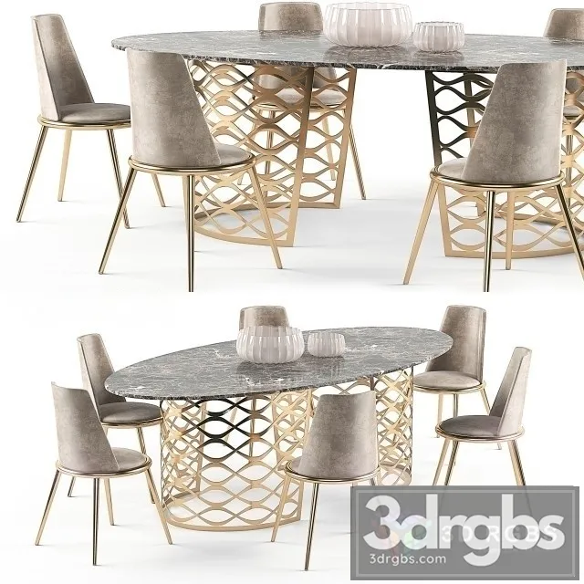 Isidoro Dining Table Set 3dsmax Download
