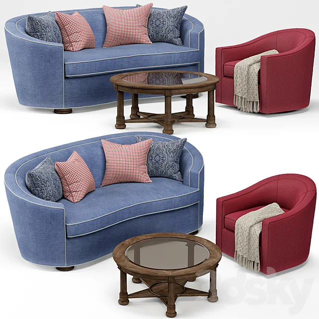 Isla Sofa Rocco Swivel Chair Lonestar Cocktail Table 3ds Max