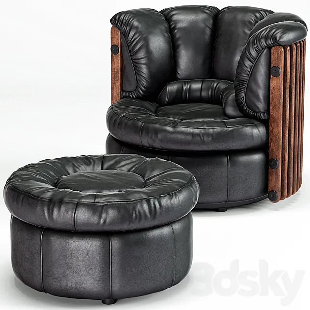 Isle D’Palm Arm Chair Ottoman 3DS Max Model