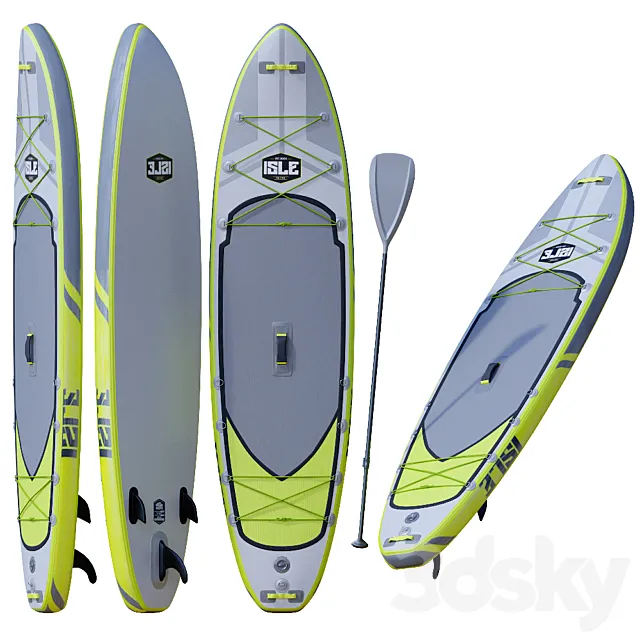 ISLE Explorer Inflatable Paddle Board Package 3DSMax File