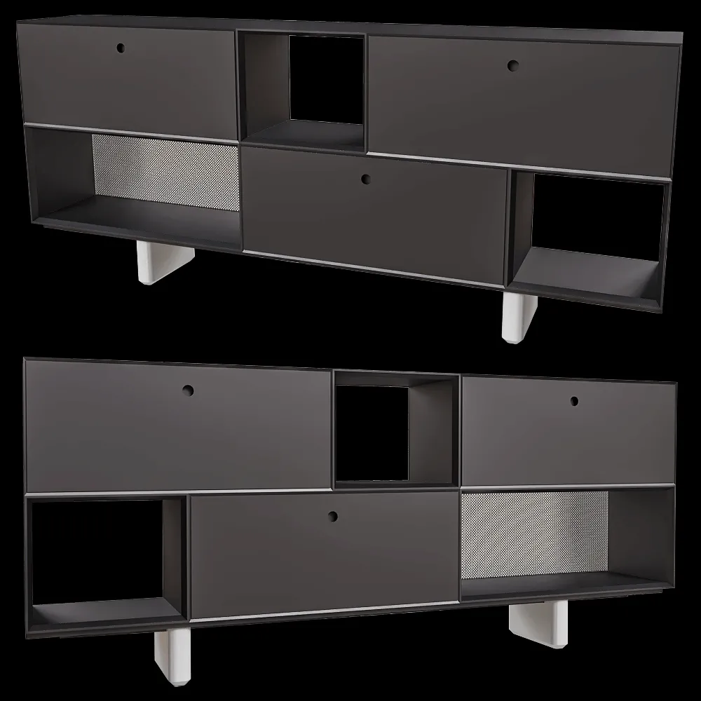 Isomi – Storage system Assembled Chamfer – Configuration 2 3ds Max