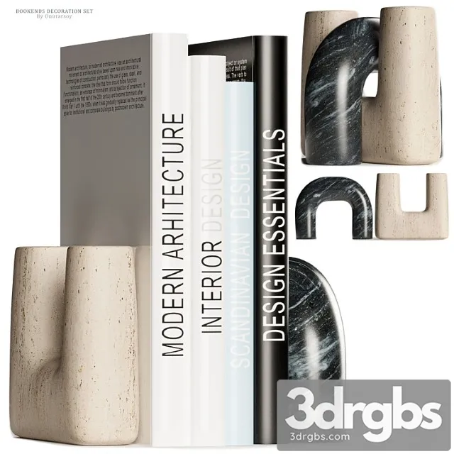 Issac Nesting Travertine and Marble Bookends Decoration 3dsmax Download