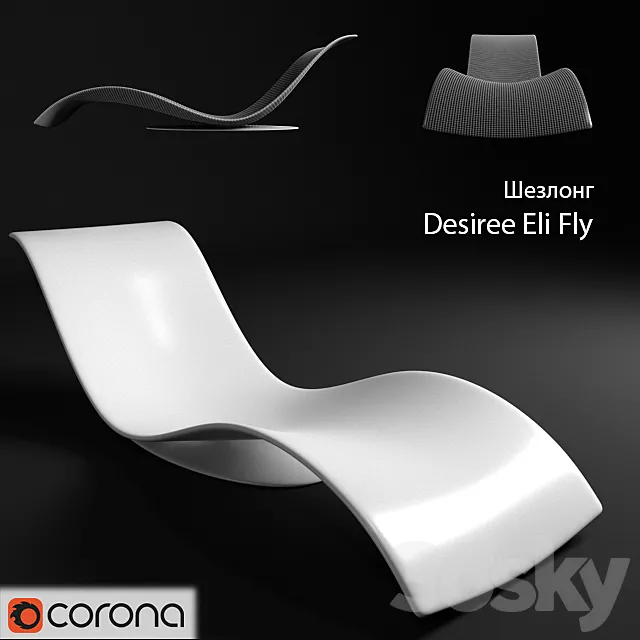 Italian chaise longue Desiree Eli Fly 3DS Max Model