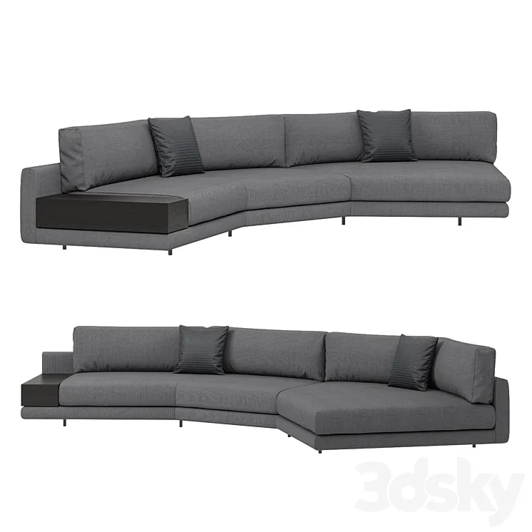 Italian corner sofa Argo from MisuraEmme with a table 3DS Max