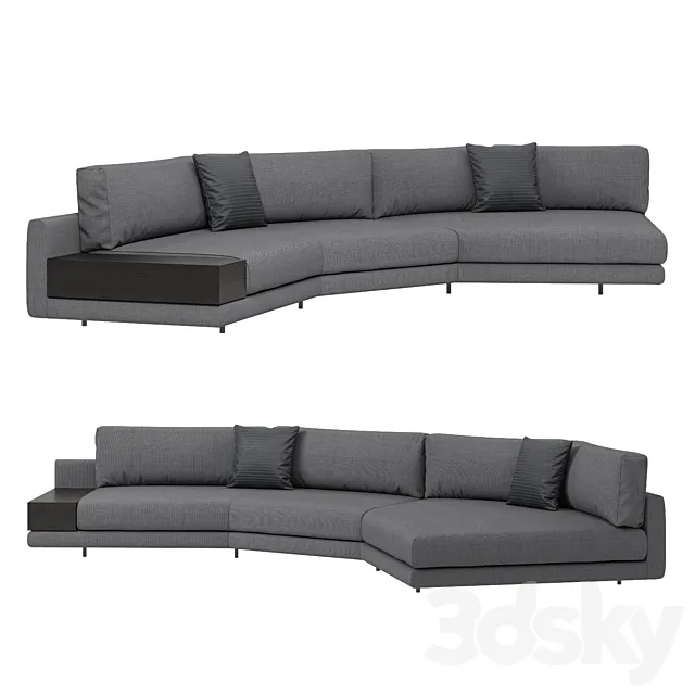 Italian corner sofa Argo from MisuraEmme with a table 3DSMax File
