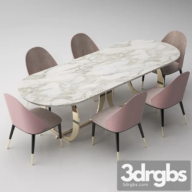 Italian dining room table + chair 2 3dsmax Download