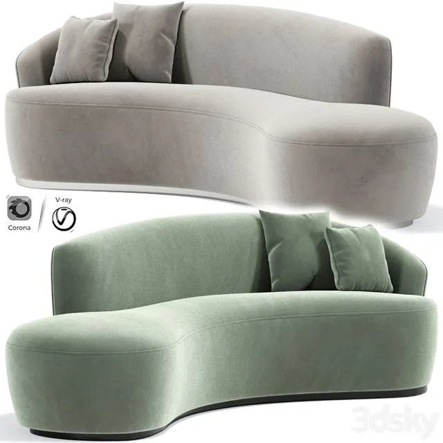 Italian Inspired Modern Curved Sofa 3dsMax Model