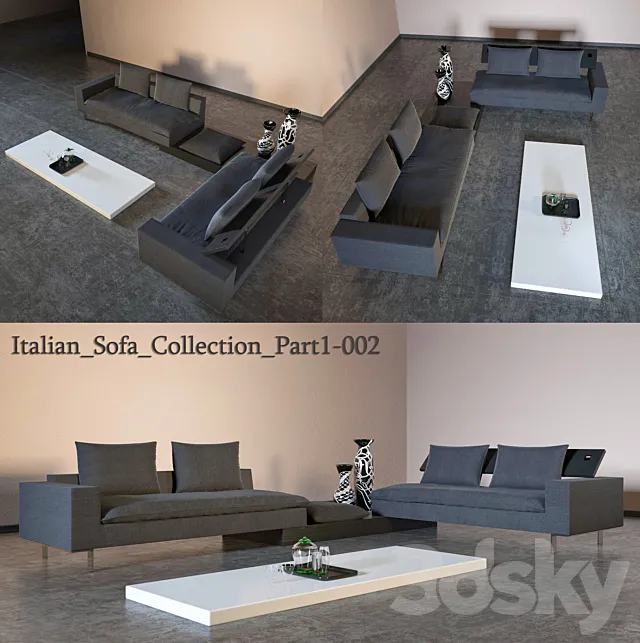 Italian Sectional Sofa Collection Part1 3DS Max Model