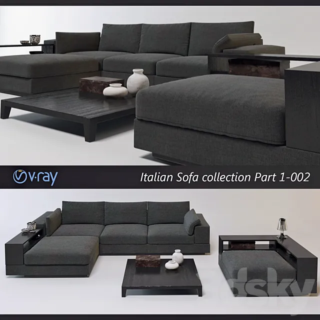 Italian Sofa Collection Part1-002 3DS Max Model