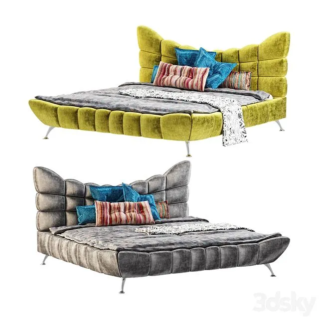 Italian stylish modern Cloud 7 bed by Bretz 3dsMax Model