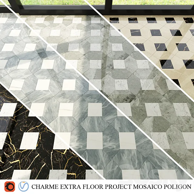 Italon charme extra floor mosaico poligon 3DS Max Model