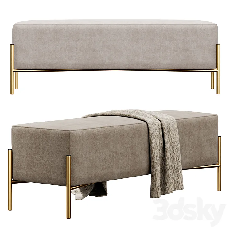 Ivor Upholstered Bench by Etta Avenue 3DS Max Model