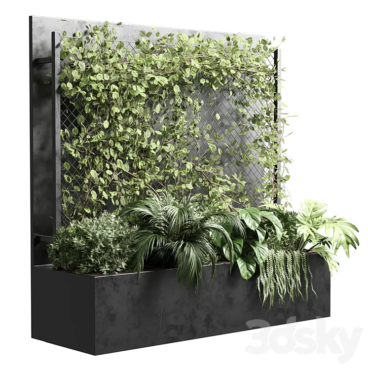 Ivy on Fence fitowall – vertical garden box 01 3DS Max Model