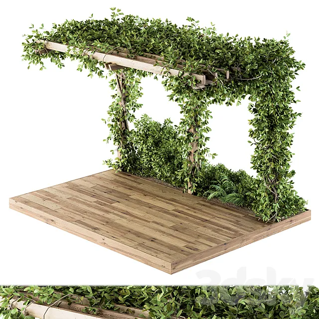 Ivy Plants on Pergola 3DSMax File