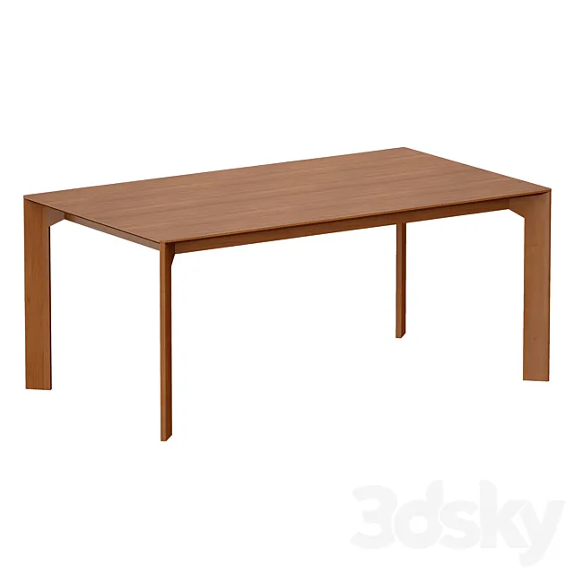 Ivy Rectangle Wood Dining Table (Crate and Barrel) 3ds Max