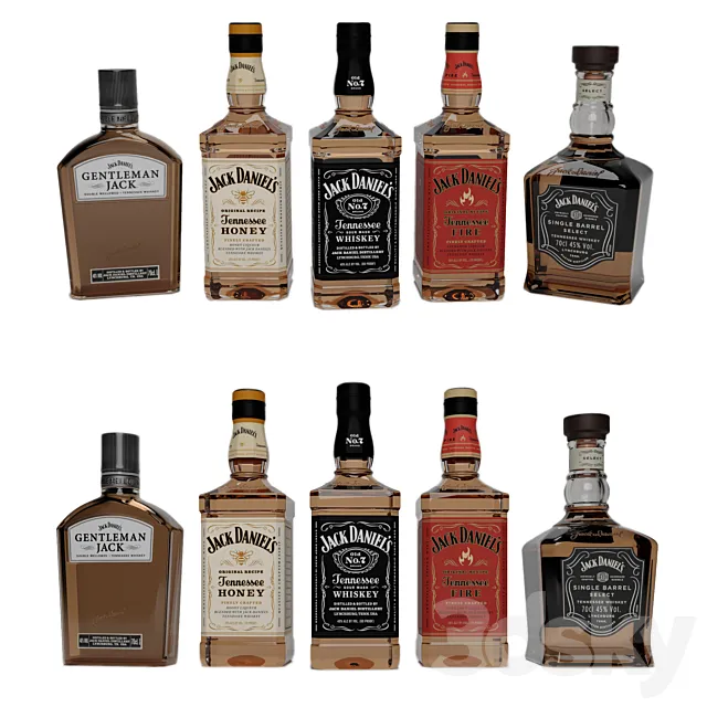 Jack daniels bottomles 3ds Max