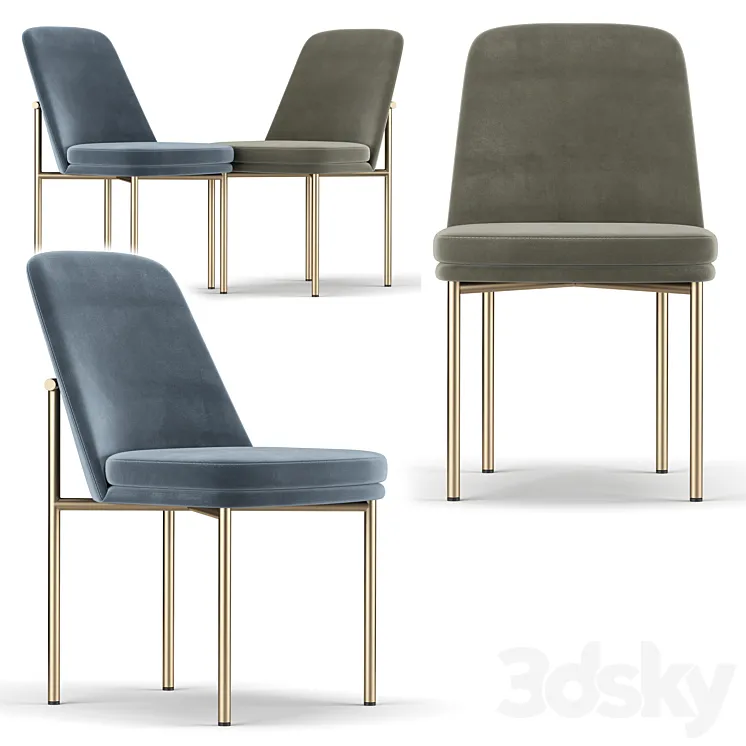 Jack Metal Frame Dining Chair 3DS Max
