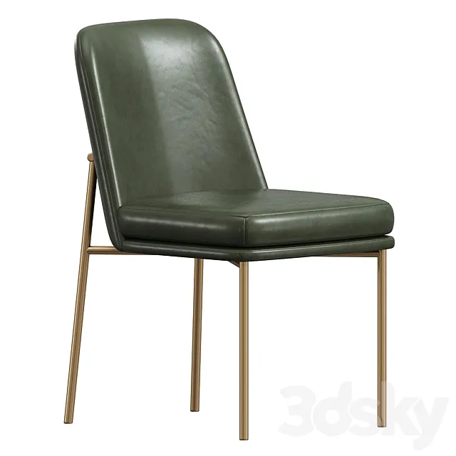 Jack Metal Frame Leather Dining Chair WestElm 3DS Max Model