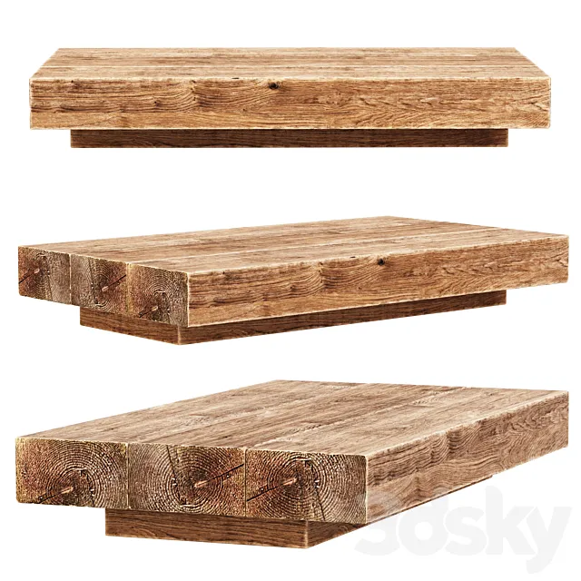 Jack Wooden Coffee Table _ Wooden living table 3ds Max