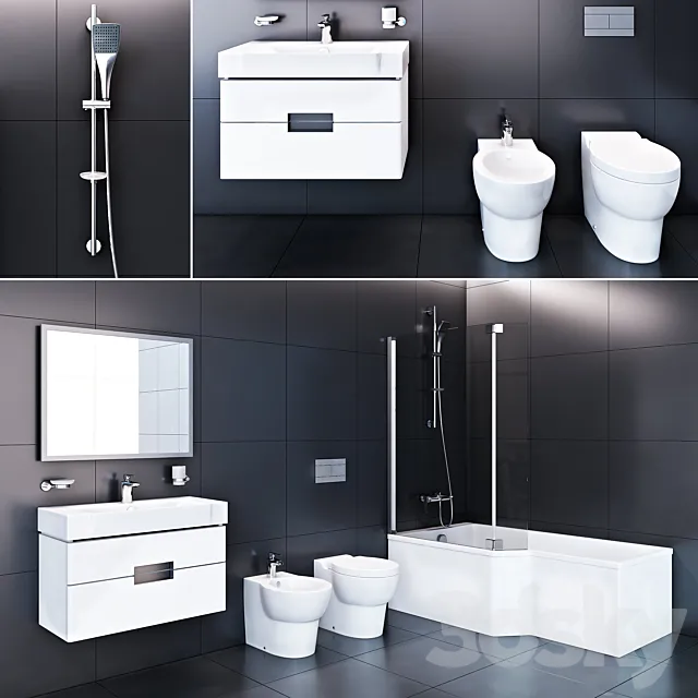 Jacob Delafon bathroom set 3ds Max