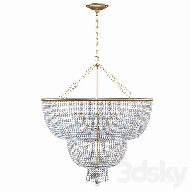 Jacqueline Two-Tier Chandelier in Hand-Rubbed An 3ds Max