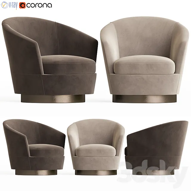 Jacques Low Back Armchair Minotti 3ds Max