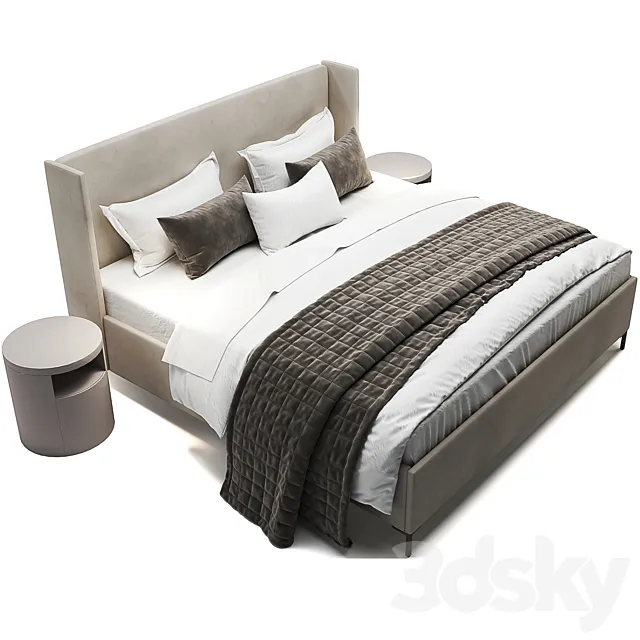 Jake Upholstered Storage Platform Bed 3ds Max