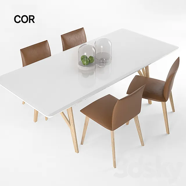 Jalis Chair. Jalis dining table. COR 3DSMax File