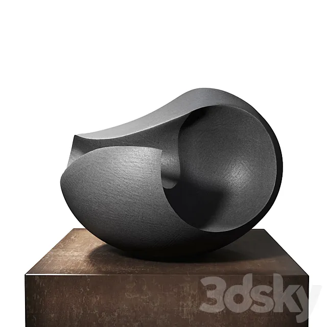 James Oughtibridge Jet Black Concave sculpture 3DSMax File