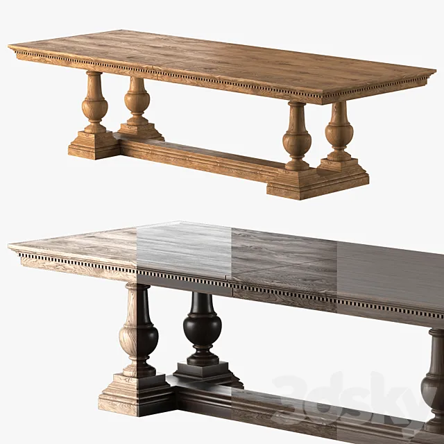 JAMES RECTANGULAR EXTENSION DINING TABLE 62070652 DARK 3ds Max