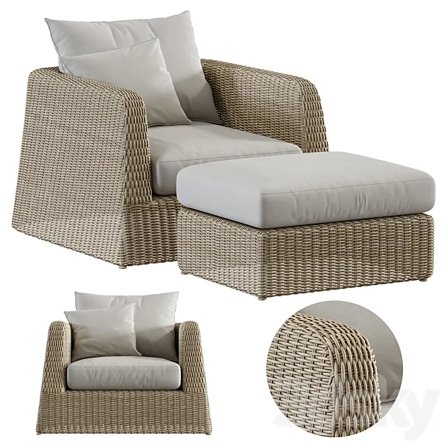 Janus et Cie Zeya Lounge Chair Set 3ds Max