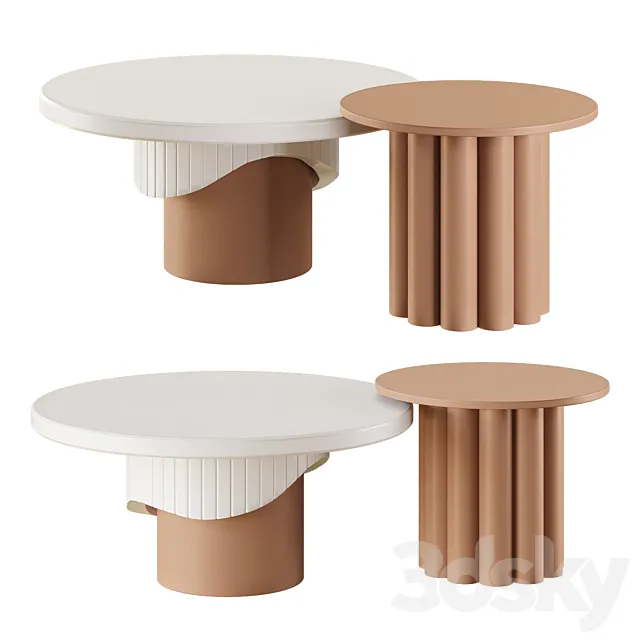 Japandi Coffee Table Set 3DS Max Model