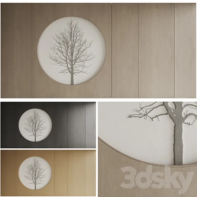Japandi decorative panel 010 3ds Max