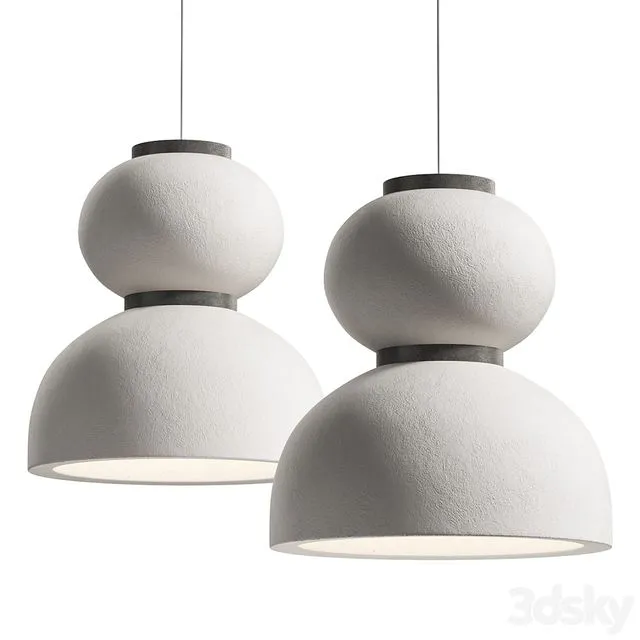 Japandi Lantern Shaped Pendant Light 3dsMax Model