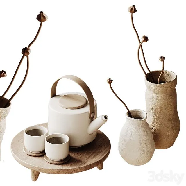 Japandi (Wabi Sabi) Decorative Set 3dsMax Model