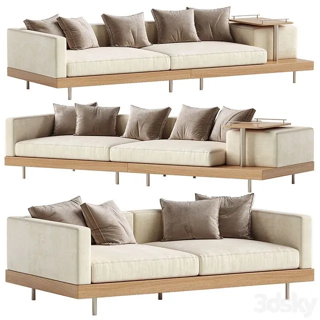 Japandi XXL Wooden Sofa 01 3dsMax Model