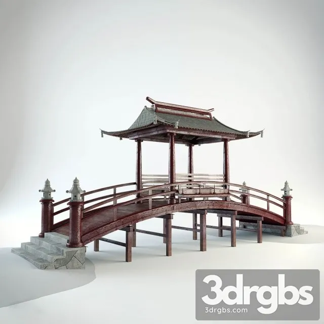 Japanese Covered Wooden Bridge 3dsmax Download