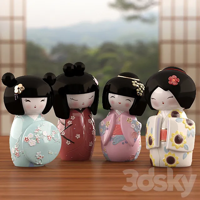 Japanese doll Kokesh 3DSMax File