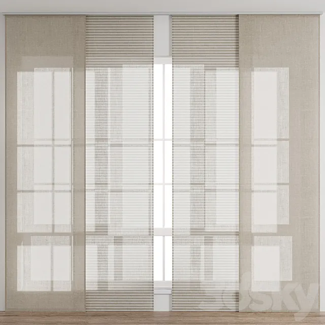 Japanese panel curtains 3dsMax Model