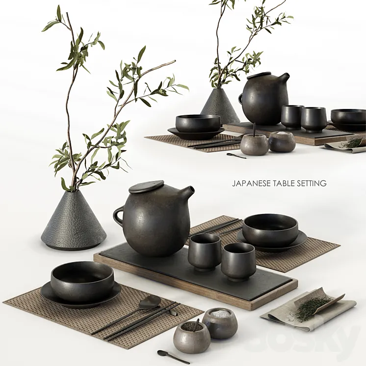 Japanese table setting 3DS Max
