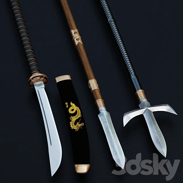 Japanese traditional weapons 3DSMax File