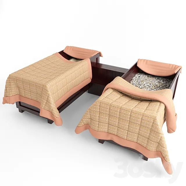 Japanese wooden bathtubs 3ds Max