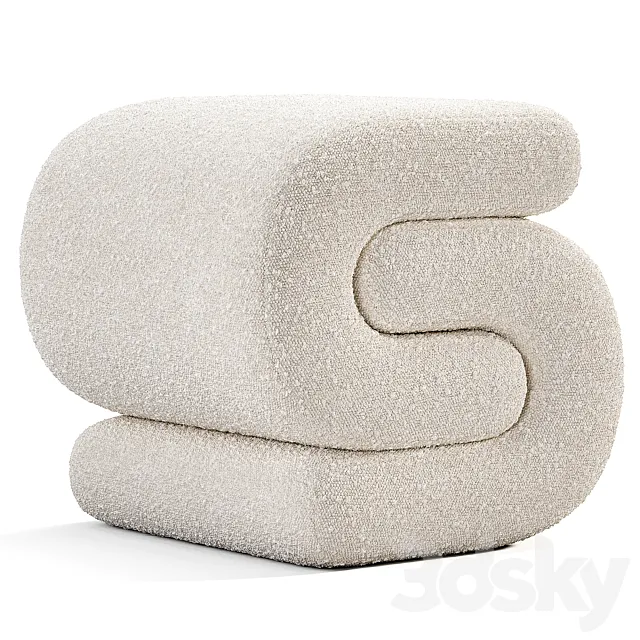 Jaszlyn Upholstered Ottoman 3ds Max