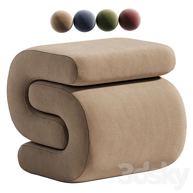 Jaszlyn Upholstered Ottoman 3dsMax Model